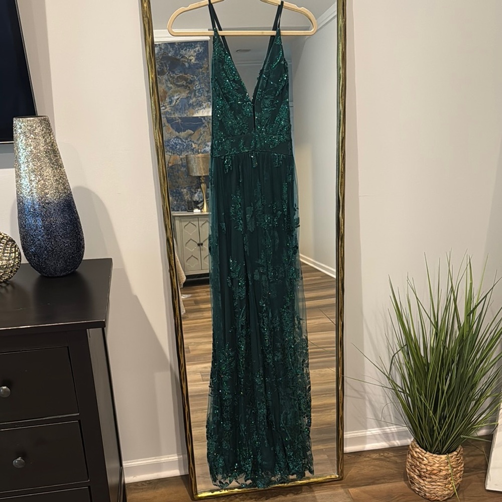 Elegant Green Sequin Gown